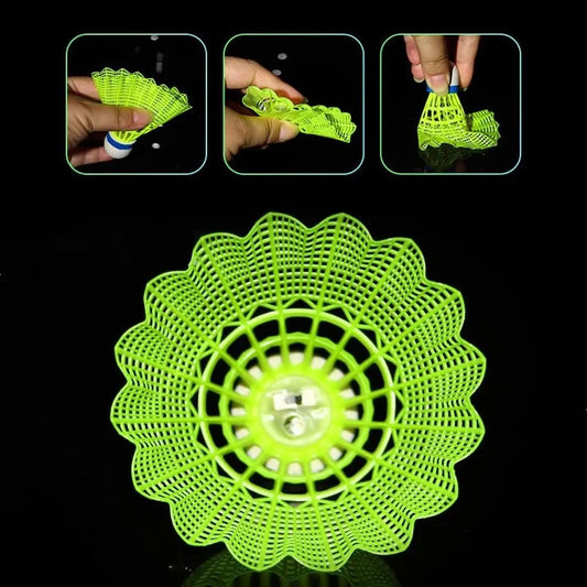 4 Pcs Glowing Light & Neon Shuttlecock Set