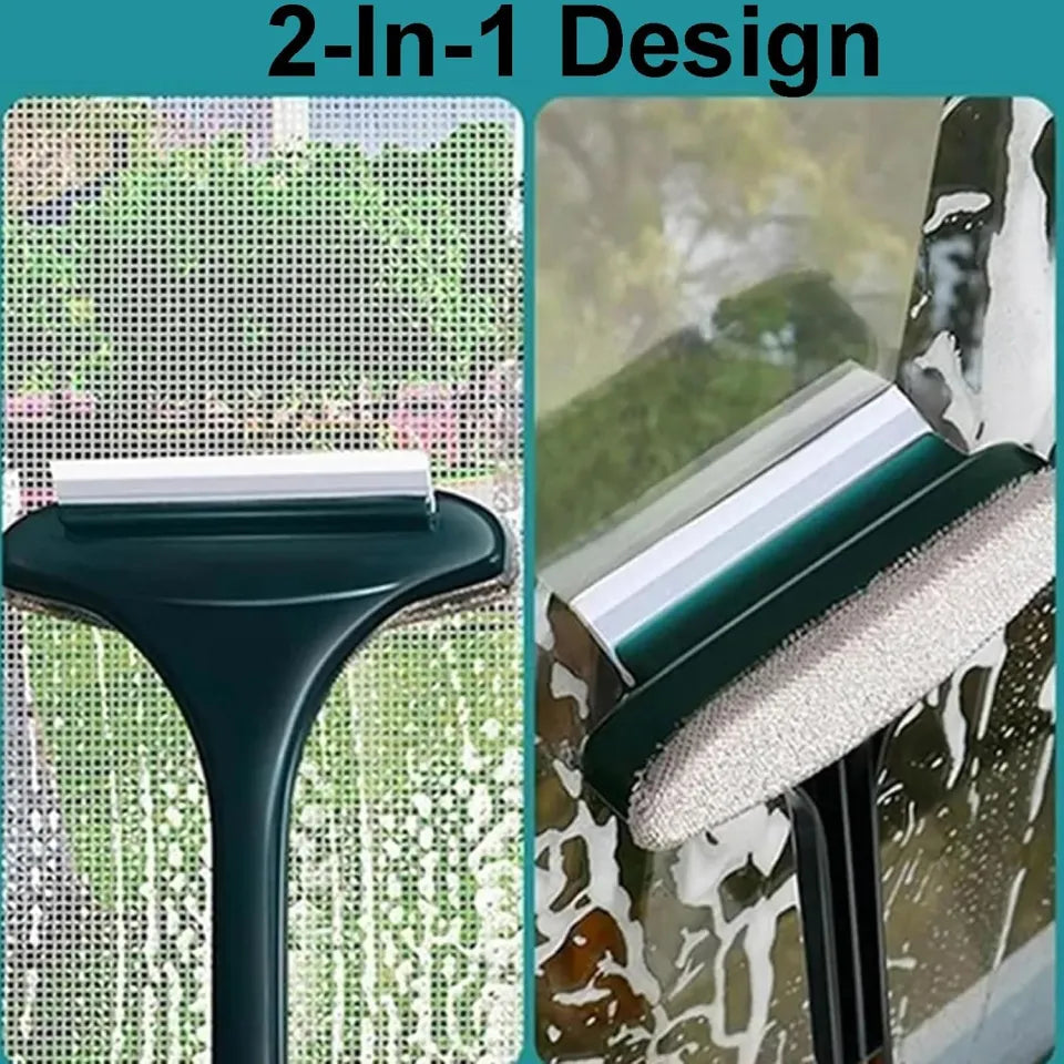 2 in 1 Window Net Cleaning Brush With Wiper