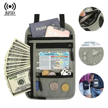 Unisex RFID Blocking Travel Neck Pouch