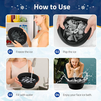 Silicone Foldable Face Ice Bath Bowl