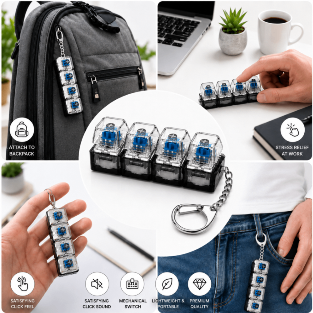 Keyboard Keychain Fidget Toy