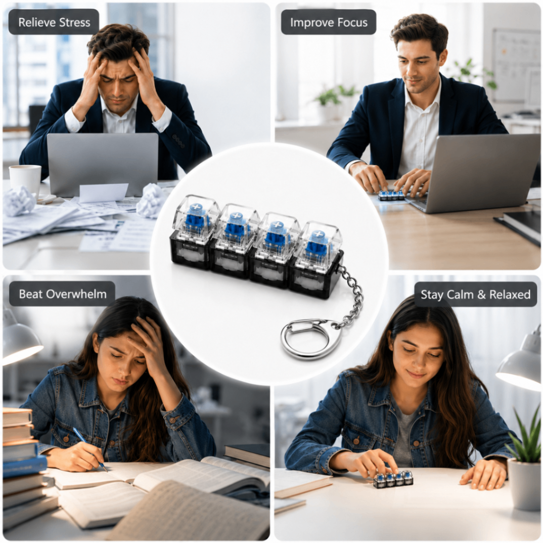 Keyboard Keychain Fidget Toy