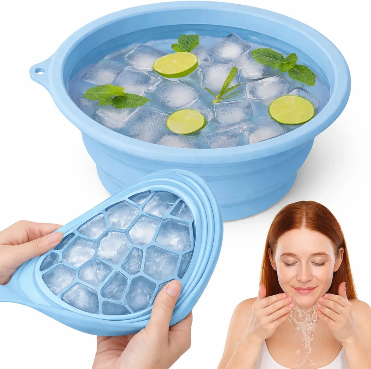 Silicone Foldable Face Ice Bath Bowl