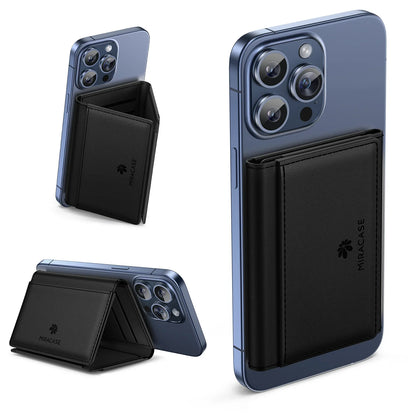 Luxury Magnetic Leather Wallet with Mobile Stand