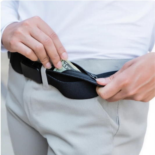 Travel Security Belt with Hidden Cash Pocket