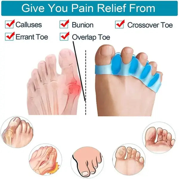 Silicone 5 Hole Toe Separator | Comfortable Toe Alignment & Pain Relief