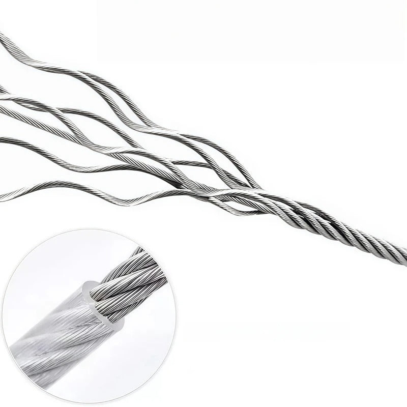 Stainless Steel PVC Coated Clothes Drying Rope (15 ft)