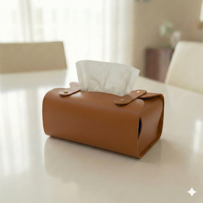 Premium Leather Tissue Box Cover