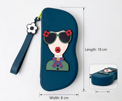 Silicon Sunglasses Case With Zipper Lanyard