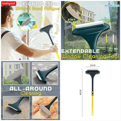 2 in 1 Window Net Cleaning Brush With Wiper