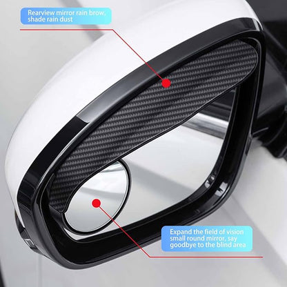 Car Blind Spot Mirror with Rain Eyebrow