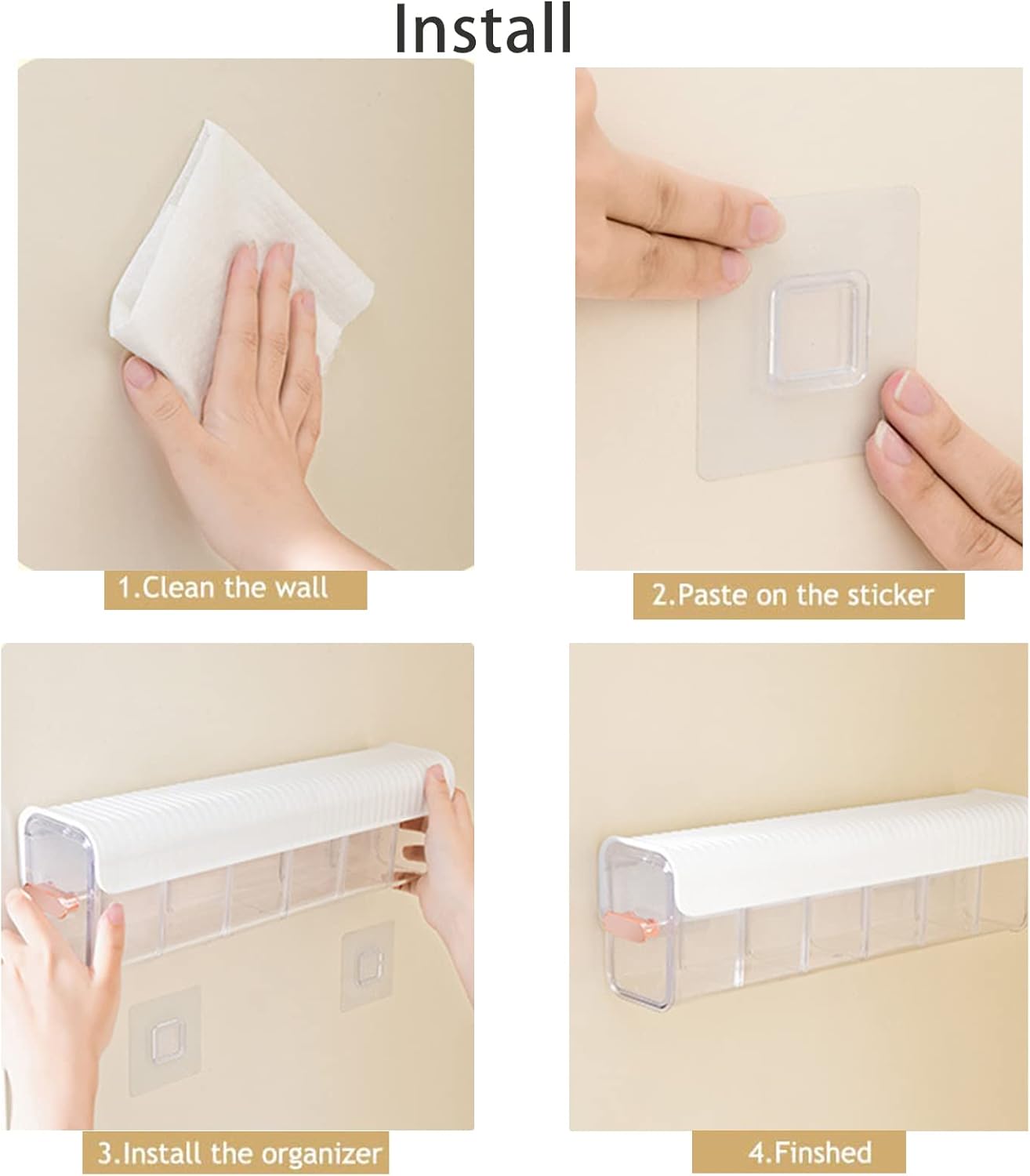 Wall Mounted Storage Organizer with 6 Compartments