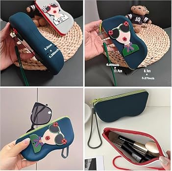 Silicon Sunglasses Case With Zipper Lanyard