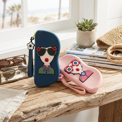 Silicon Sunglasses Case With Zipper Lanyard