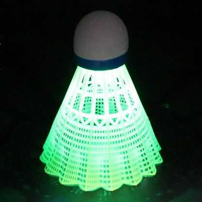 4 Pcs Glowing Light & Neon Shuttlecock Set