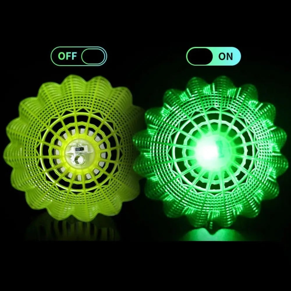4 Pcs Glowing Light & Neon Shuttlecock Set