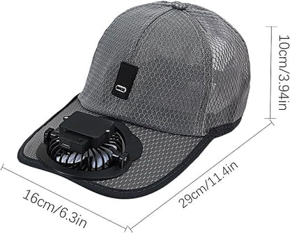 Solar Fan Cooling Cap | Built-in Rechargeable Cooling Hat