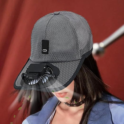 Solar Fan Cooling Cap | Built-in Rechargeable Cooling Hat