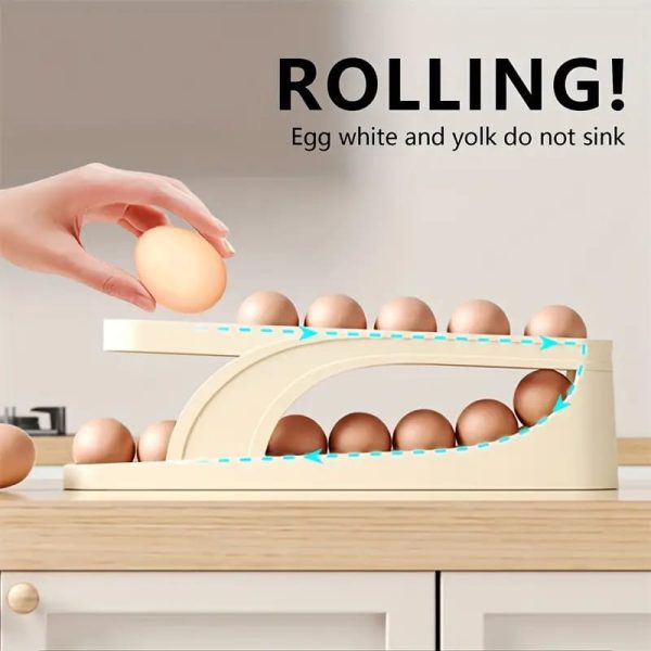 Space Saving 2-Layer Egg Rolling Organizer
