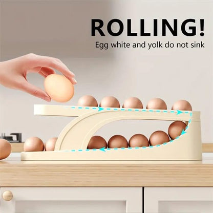 Space Saving 2-Layer Egg Rolling Organizer