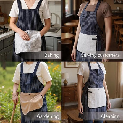 Kitchen Apron with Pockets & Towel Holder