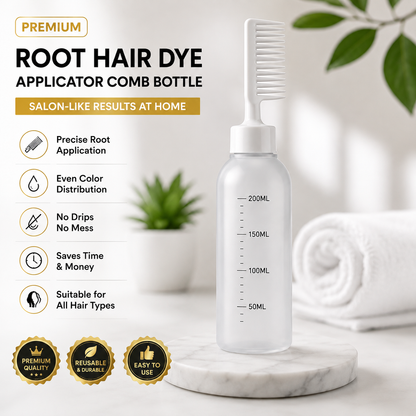 Premium Root Hair Dye Applicator Comb Bottle