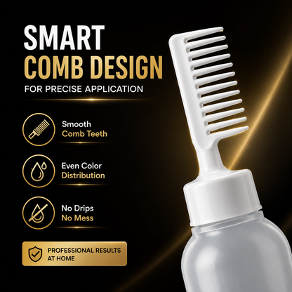Premium Root Hair Dye Applicator Comb Bottle