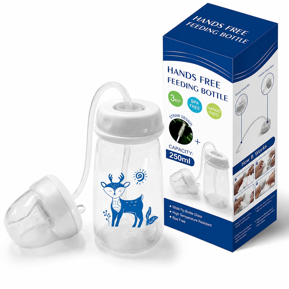 Hands Free Baby Feeding Bottle 250ML