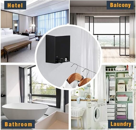 Adjustable Wall-Mounted Clothes Drying Rope