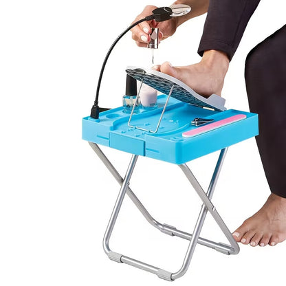 Foldable Pedicure Footrest With Fan & Light
