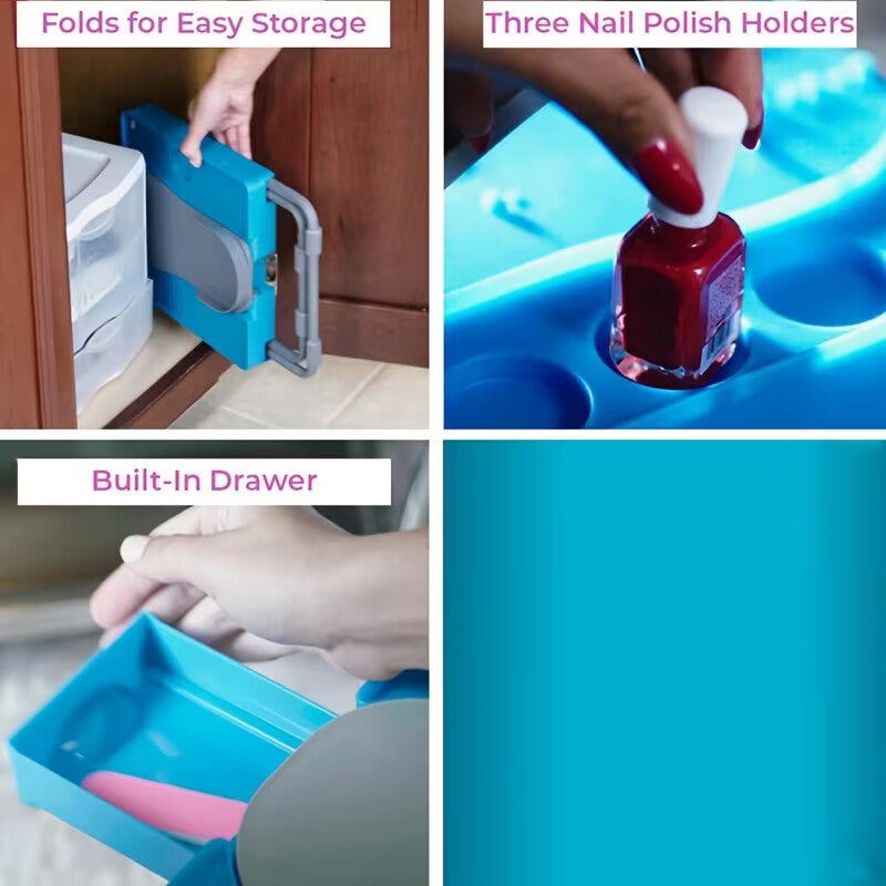 Foldable Pedicure Footrest With Fan & Light