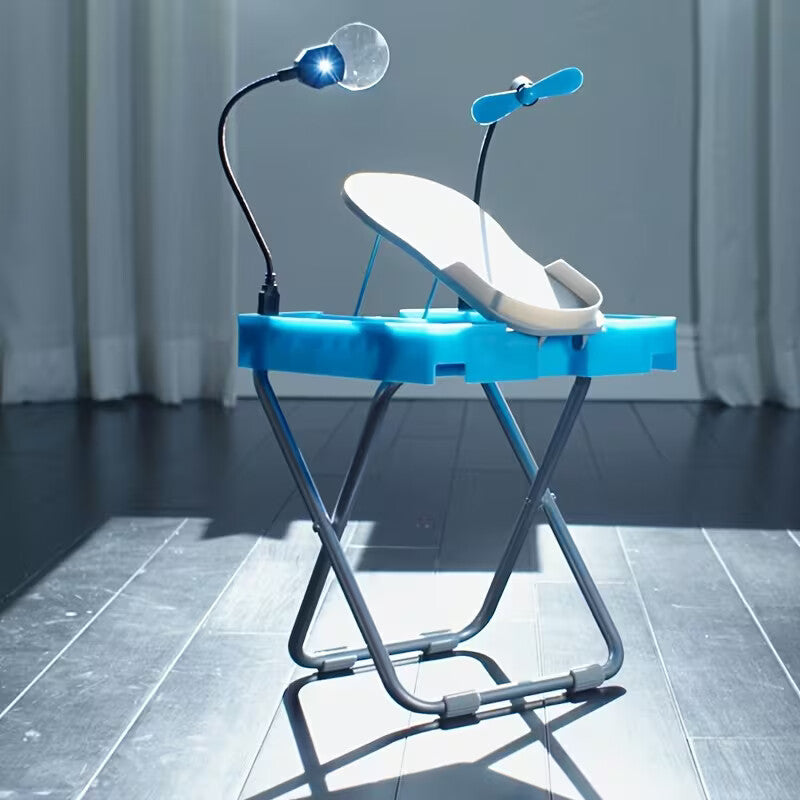 Foldable Pedicure Footrest With Fan & Light