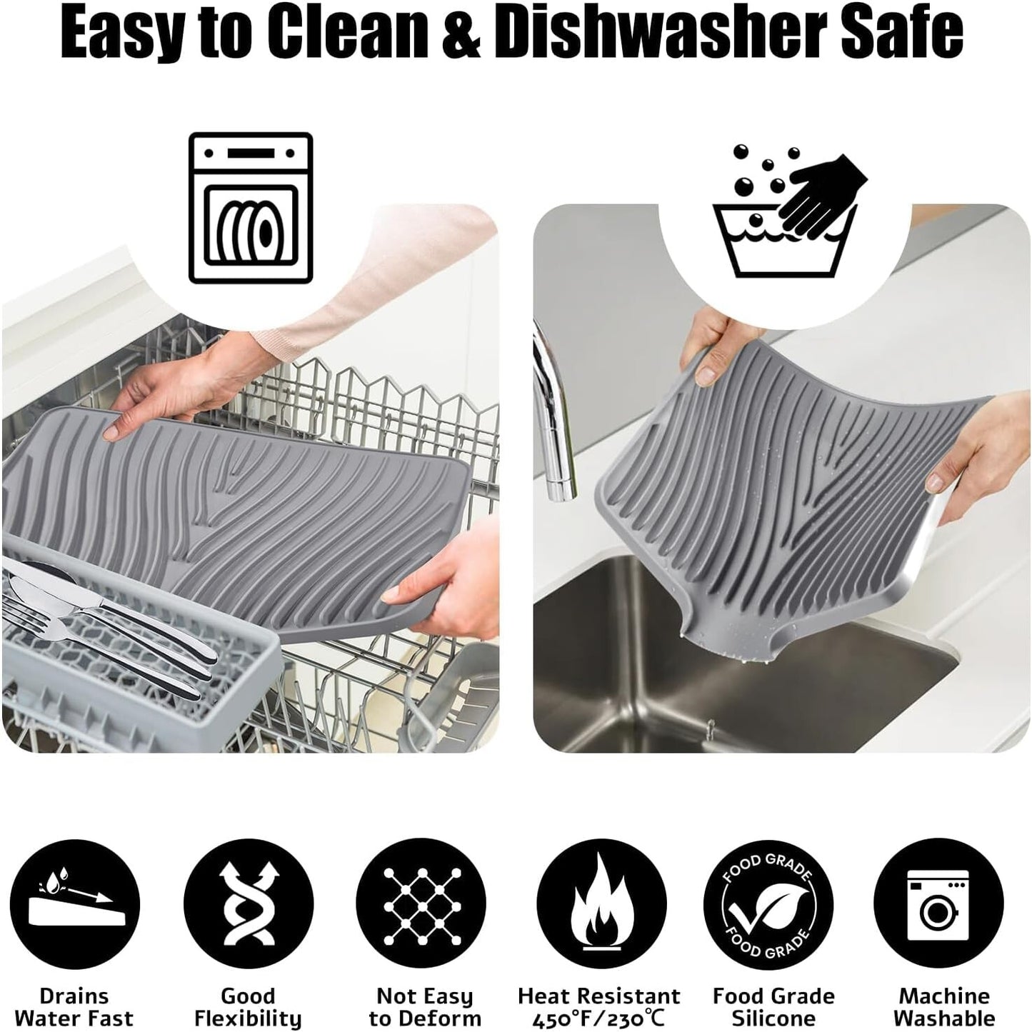 💧 Silicone Kitchen Sink Draining Mat
