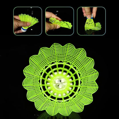 4 Pcs Glowing Light & Neon Shuttlecock Set