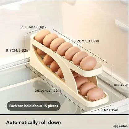 Space Saving 2-Layer Egg Rolling Organizer