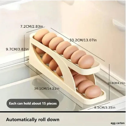 Space Saving 2-Layer Egg Rolling Organizer