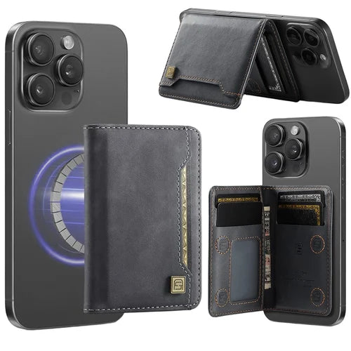 Luxury Magnetic Leather Wallet with Mobile Stand