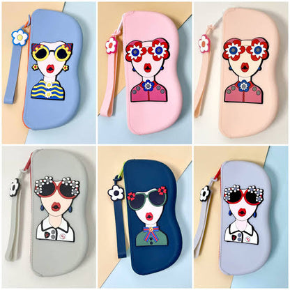 Silicon Sunglasses Case With Zipper Lanyard