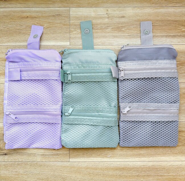 Foldable 3 Pockets Mesh Pouch