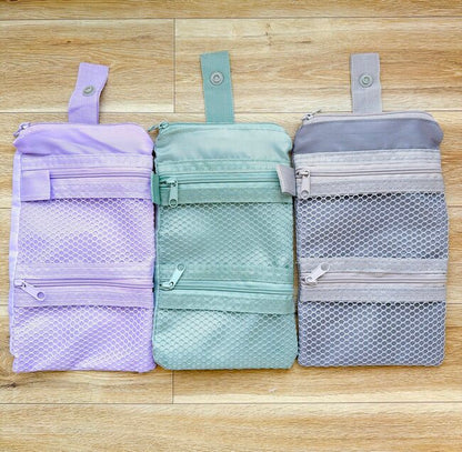 Foldable 3 Pockets Mesh Pouch