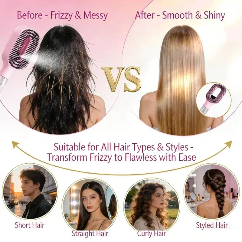 2-in-1 Spray Hair Brush – Detangle, Hydrate & Style Instantly