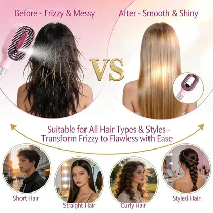 2-in-1 Spray Hair Brush – Detangle, Hydrate & Style Instantly