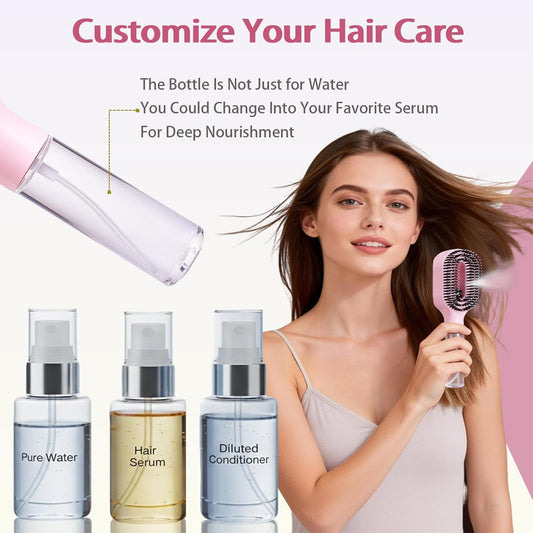 2-in-1 Spray Hair Brush – Detangle, Hydrate & Style Instantly