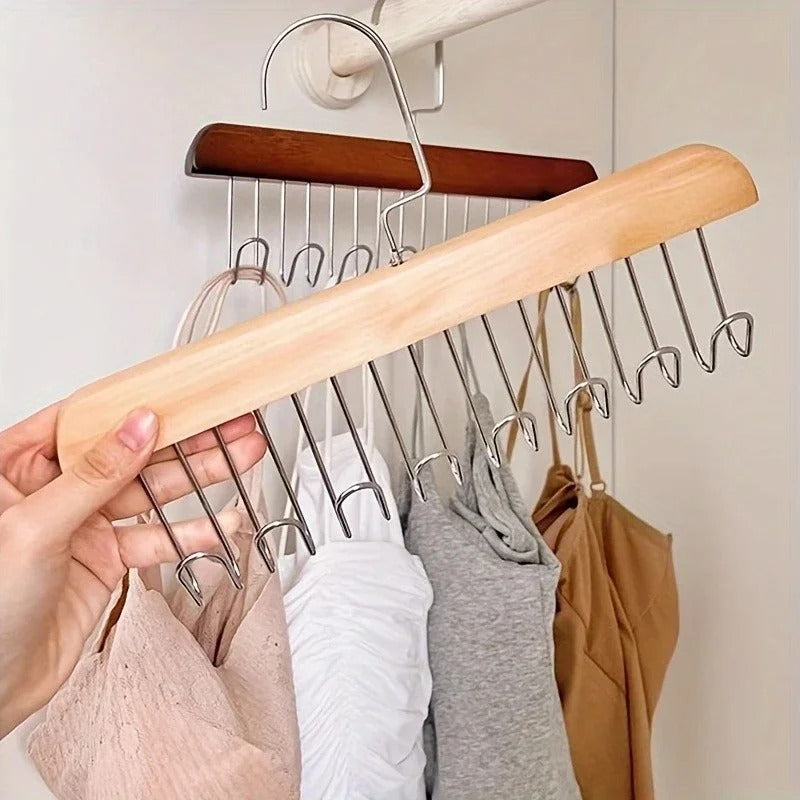Multi Hook Wooden Hanger