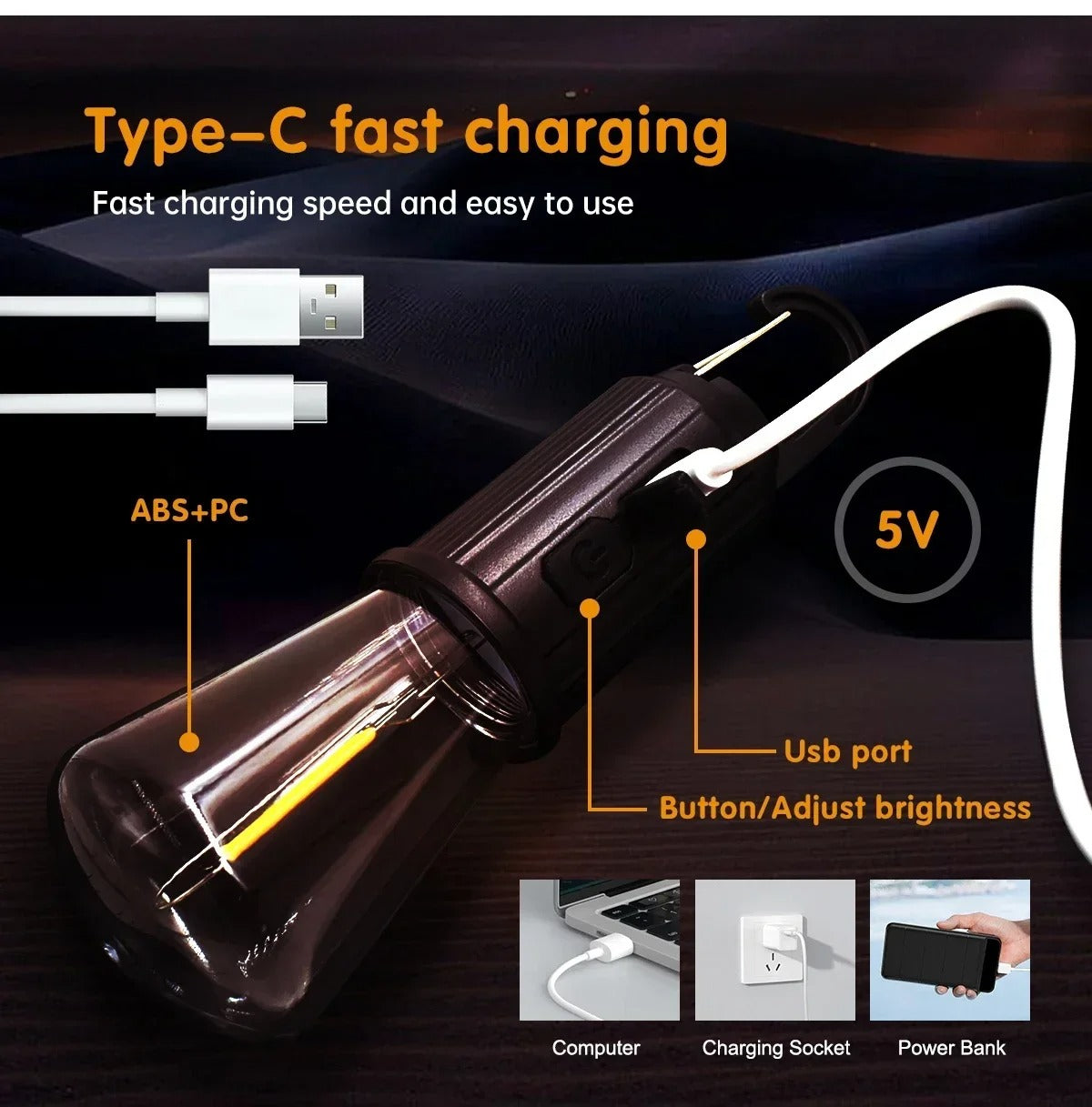 Outdoor USB Rechargeable LED Lamp Bulbs