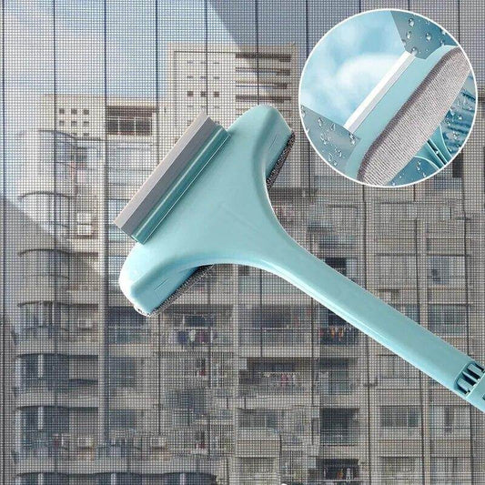 2 in 1 Window Net Cleaning Brush With Wiper