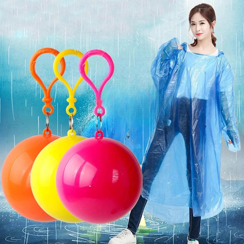 Disposable Raincoat with Portable Ball Case
